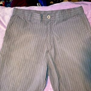 Mens Burnside Flat Front Pinstriped Casual Shorts